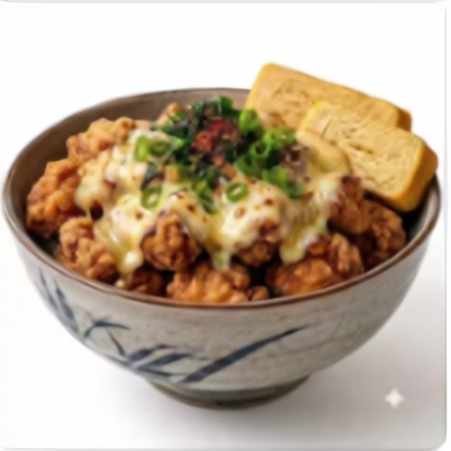 Melted Cheese Karaage Don + Tamagoyaki